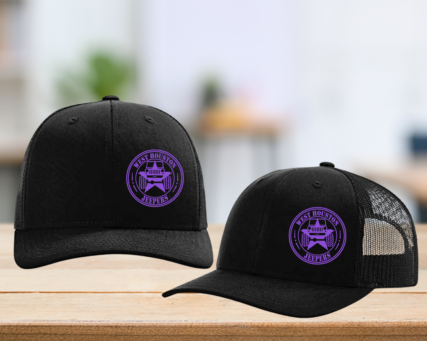 West Houston Jeepers (WHJ) Logo Hat - Black on Black