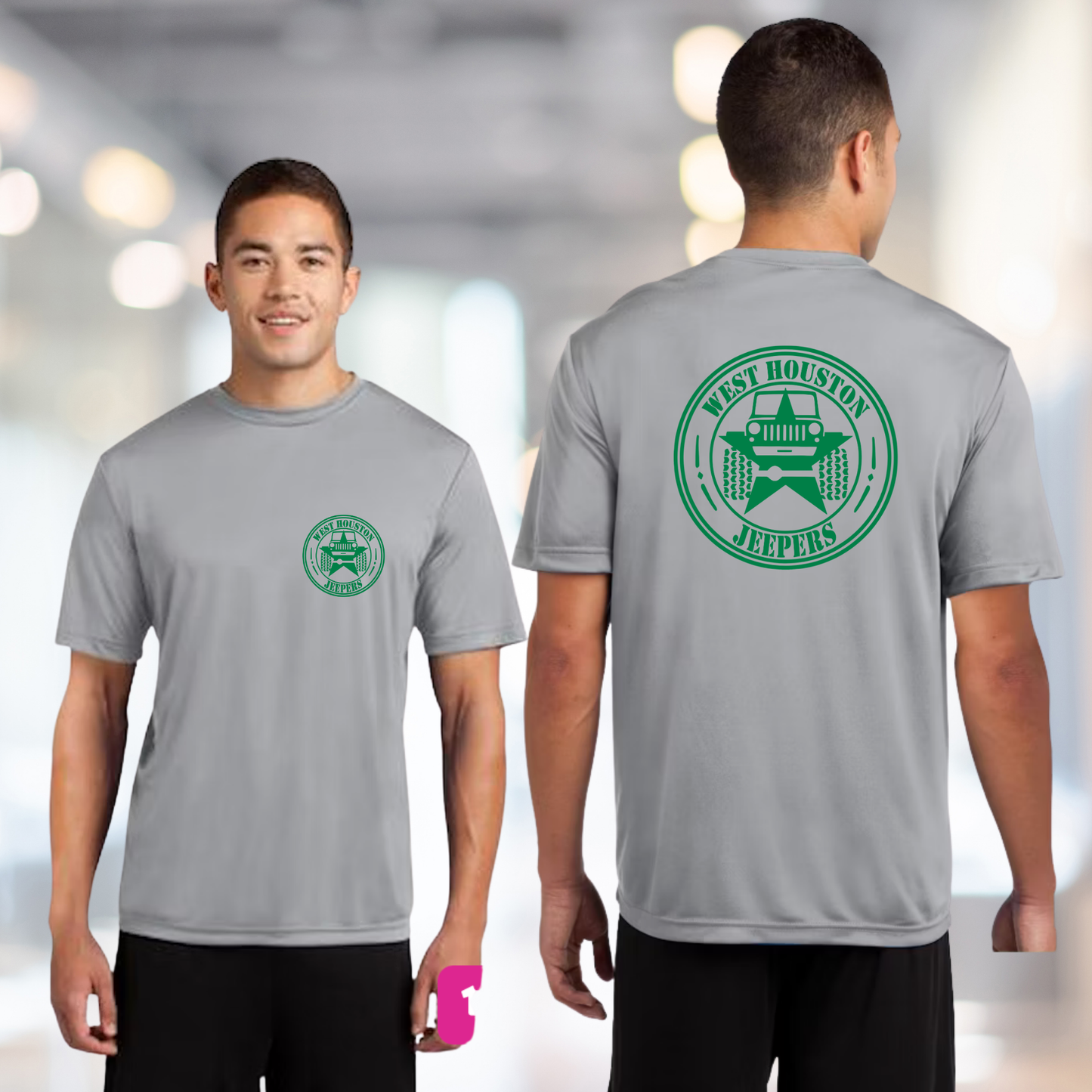 West Houston Jeepers (WHJ) Logo Shirt - Silver Sport-Tek PosiCharge Unisex Tee