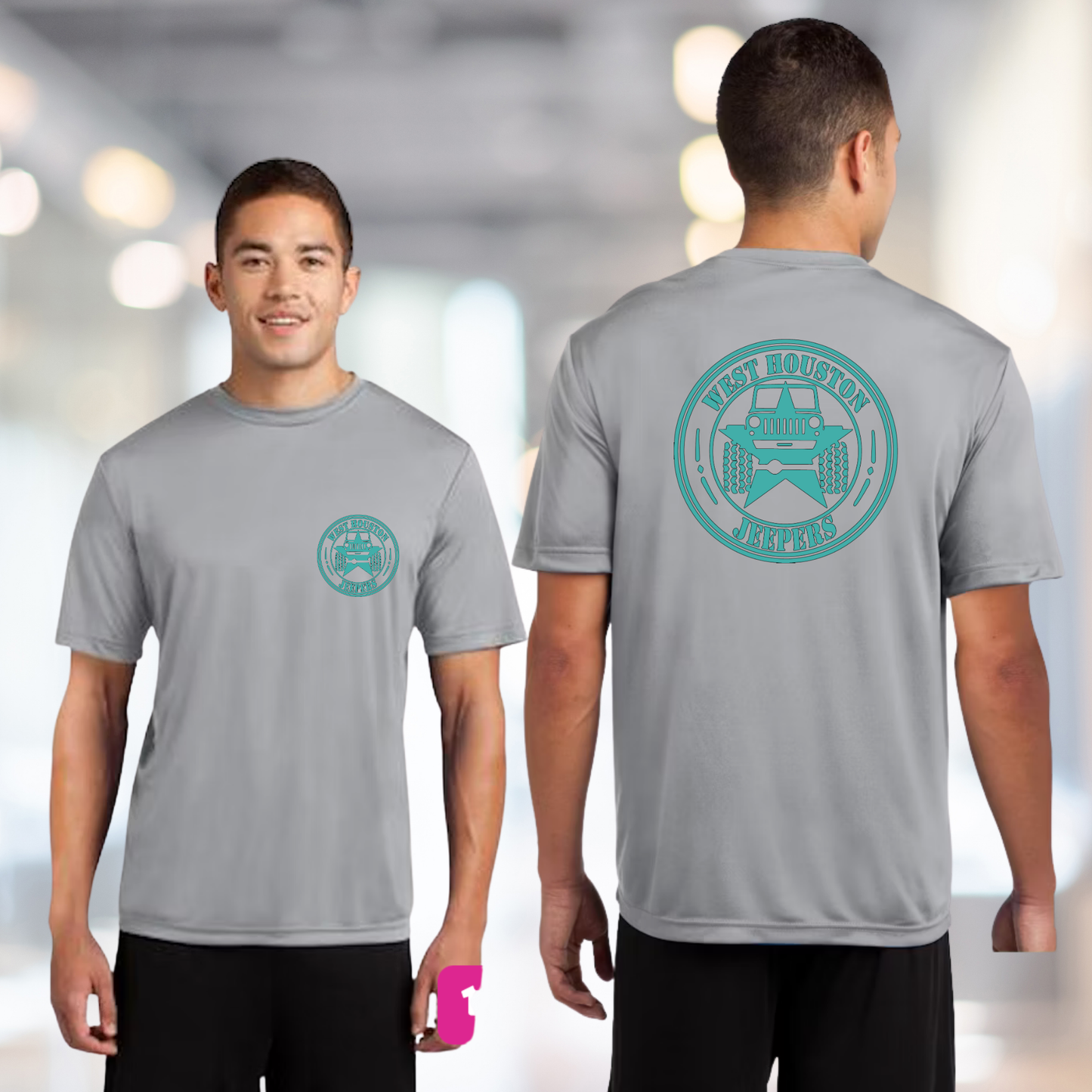 West Houston Jeepers (WHJ) Logo Shirt - Silver Sport-Tek PosiCharge Unisex Tee
