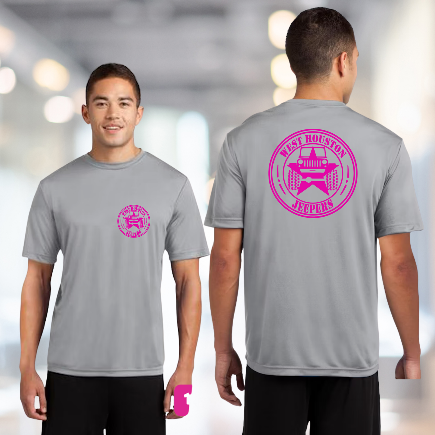 West Houston Jeepers (WHJ) Logo Shirt - Silver Sport-Tek PosiCharge Unisex Tee