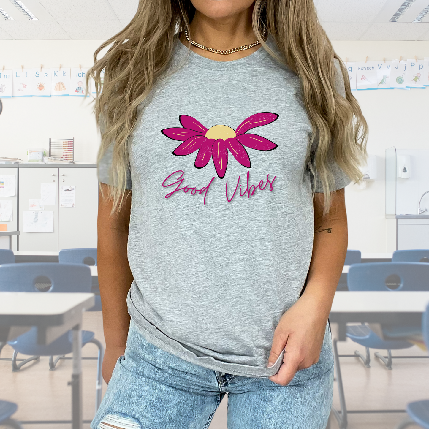 Good Vibes Flower Inspirational / Positive Quote Shirt