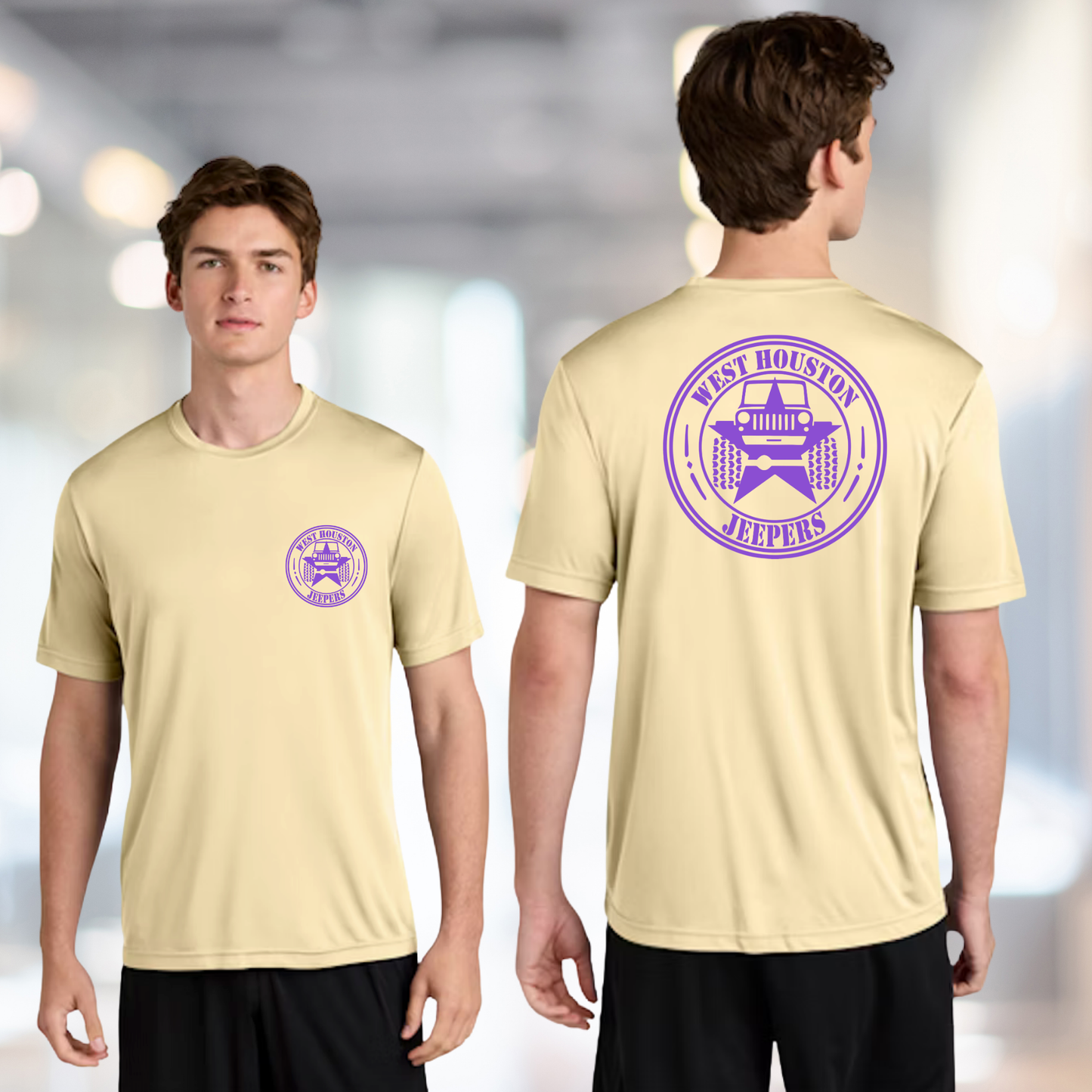 West Houston Jeepers (WHJ) Logo Shirt - Sand Sport-Tek PosiCharge Unisex Tee