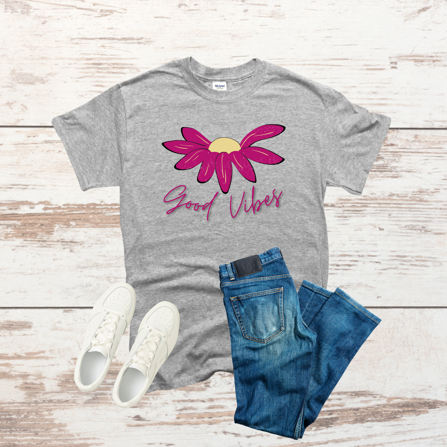 Good Vibes Flower Inspirational / Positive Quote Shirt