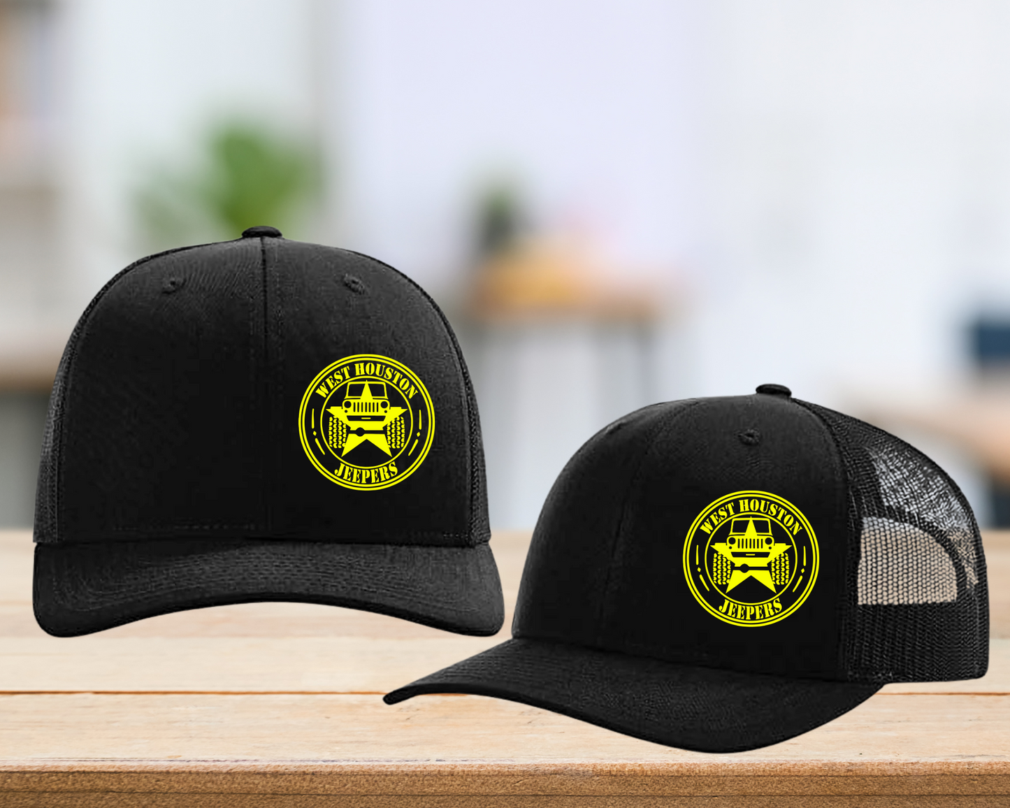 West Houston Jeepers (WHJ) Logo Hat - Black on Black