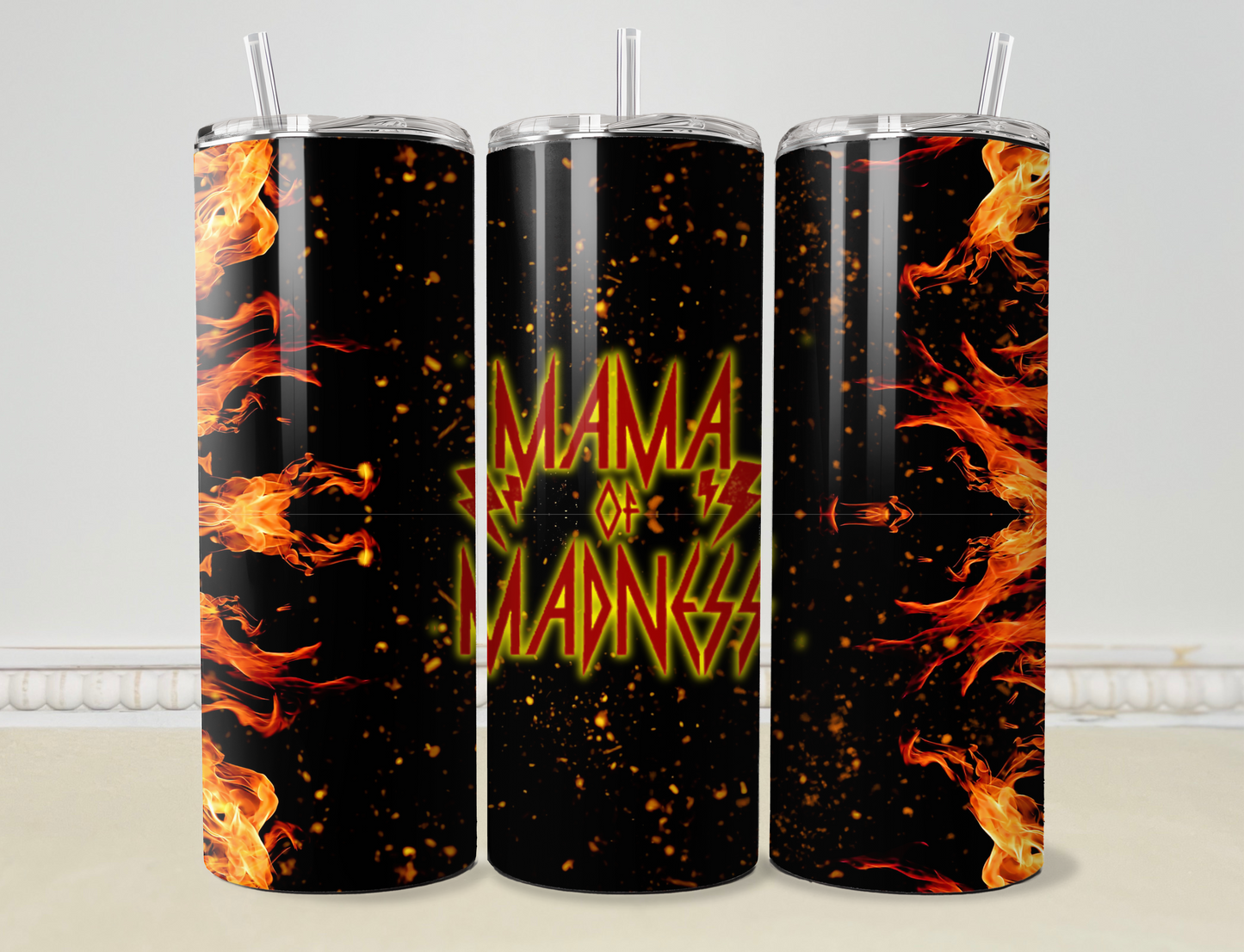 “Mama Of Madness” 20oz/30oz Skinny Tumbler / Cup OR Can Koozie