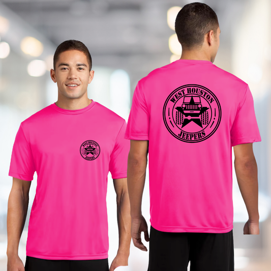 West Houston Jeepers (WHJ) Logo Shirt - Pink Sport-Tek PosiCharge Unisex Tee