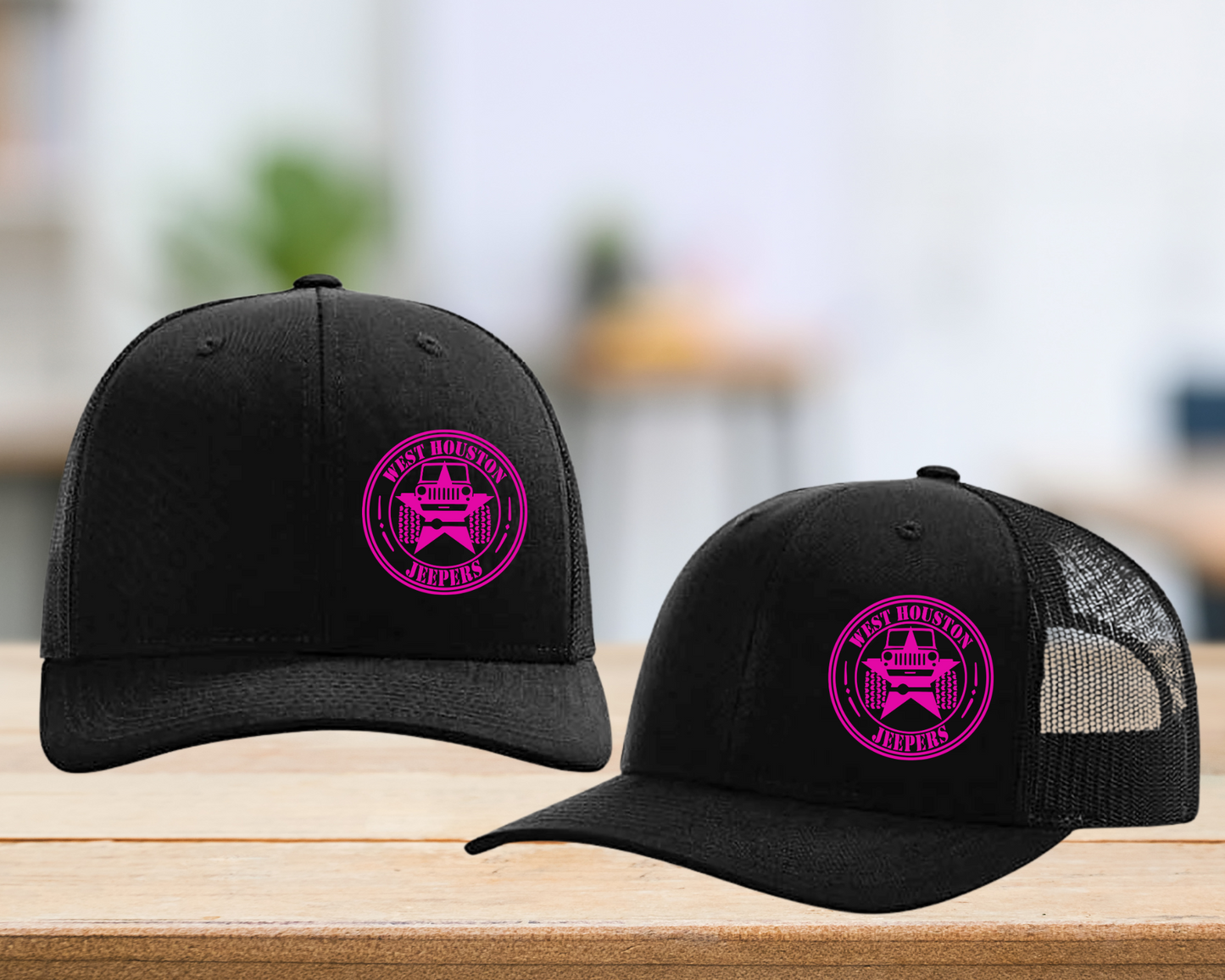West Houston Jeepers (WHJ) Logo Hat - Black on Black