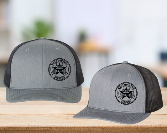 West Houston Jeepers (WHJ) Logo Hat - Heather Gray on Black