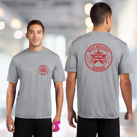 West Houston Jeepers (WHJ) Logo Shirt - Silver Sport-Tek PosiCharge Unisex Tee