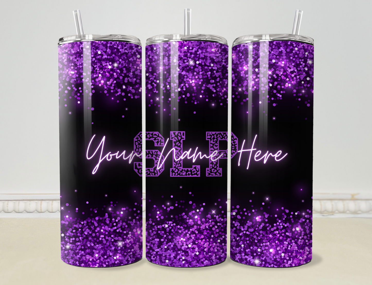 Personalized Purple Teacher/Diag/LSSP/SLP 20oz/30oz Skinny Tumbler/Cup