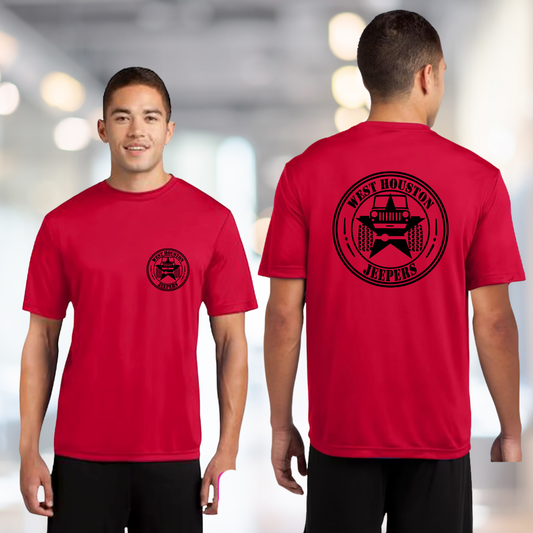 West Houston Jeepers (WHJ) Logo Shirt - Red Sport-Tek PosiCharge Unisex Tee