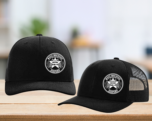 West Houston Jeepers (WHJ) Logo Hat - Black on Black