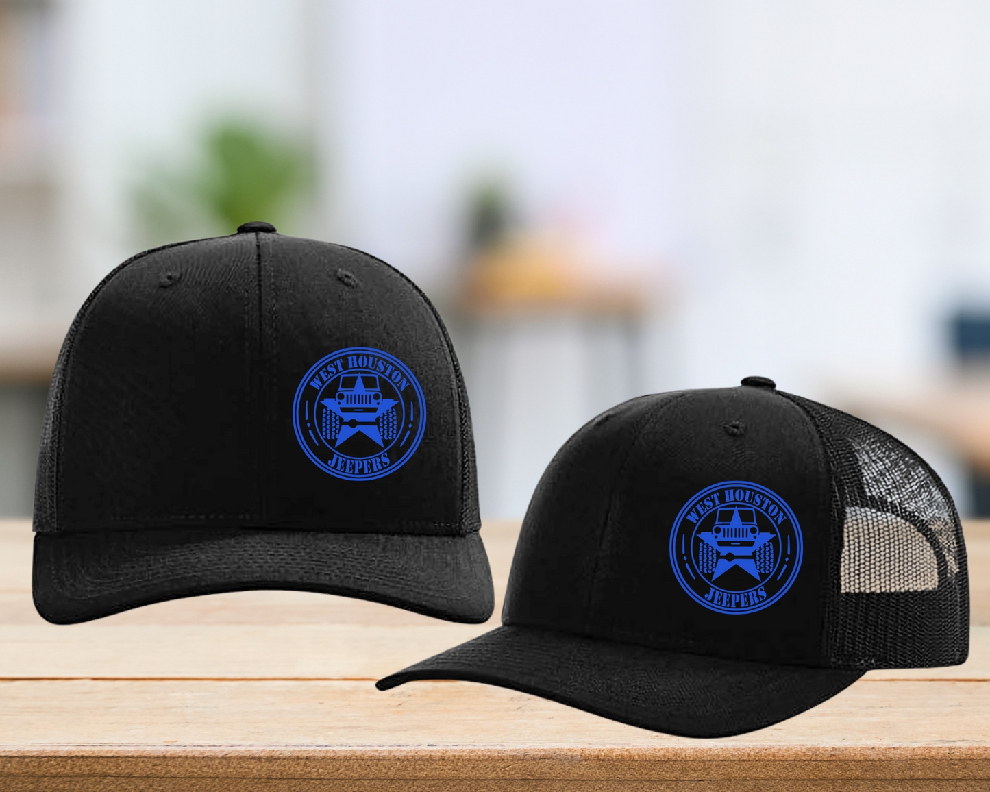 West Houston Jeepers (WHJ) Logo Hat - Black on Black