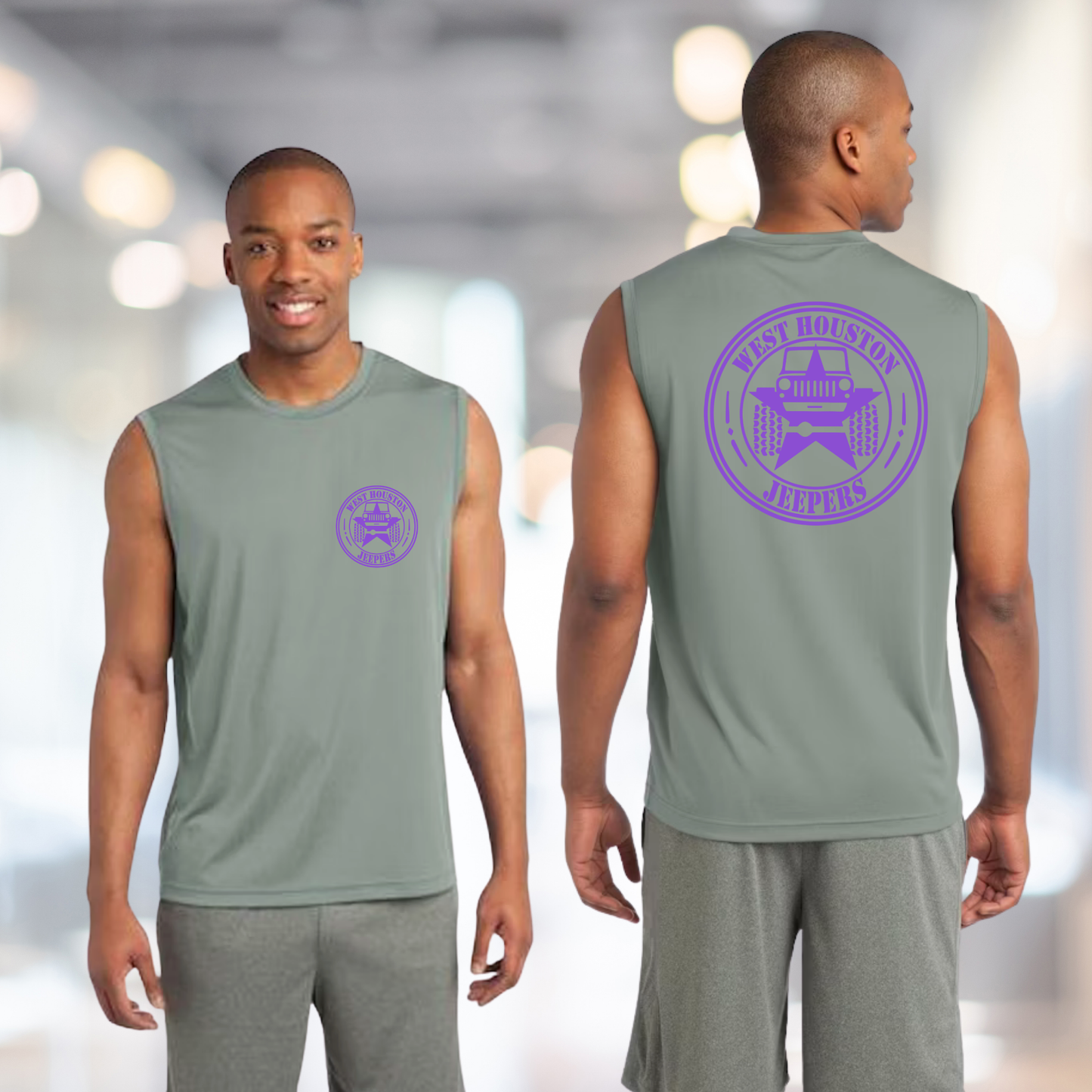 West Houston Jeepers (WHJ) Logo Shirt - Silver Sport-Tek Men's Sleeveless PosiCharge Tee