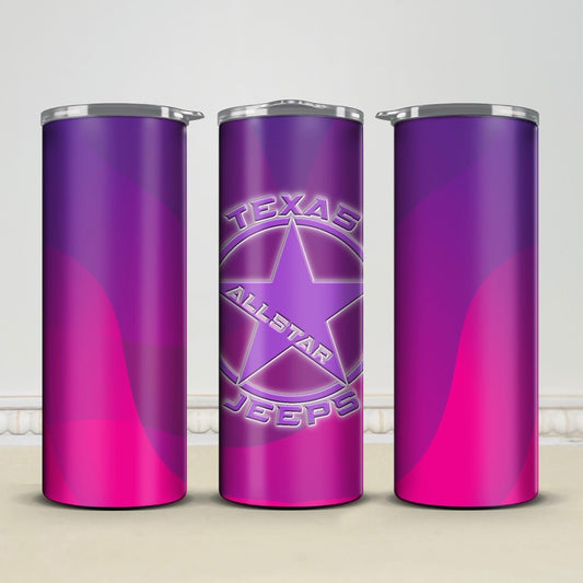 Texas Allstar Jeeps Purple/Pink 20oz/30oz Skinny Tumbler / Cup OR Can Koozie