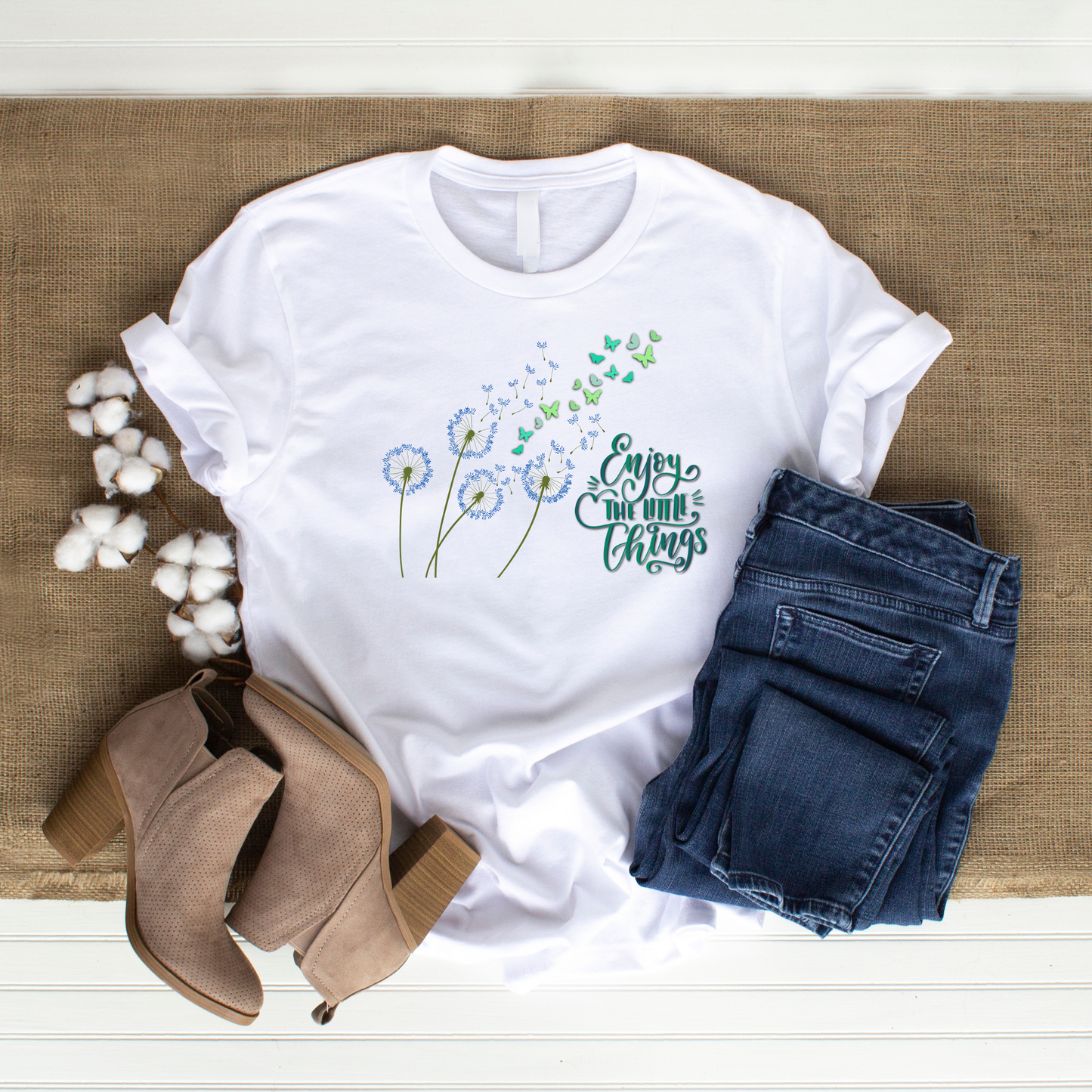 "Enjoy the Little Things" Flower Inspirational / Positive Quote Shirt