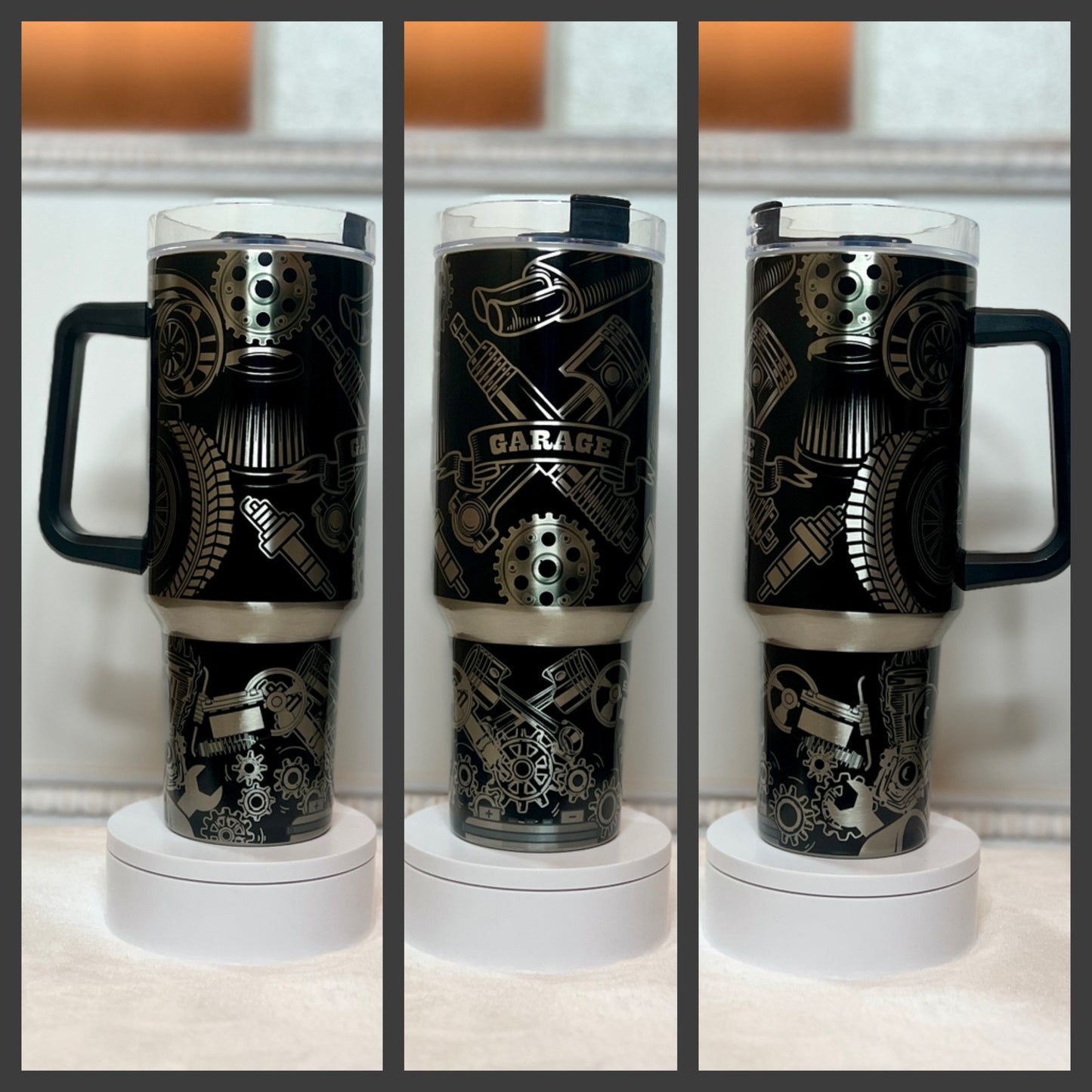 Car Part Sublimated Clear Stainless Steel Jeep Inspired 40oz Dupe Cup/Tumbler