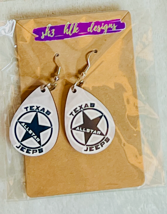 Texas Allstar Jeeps Ear Rings