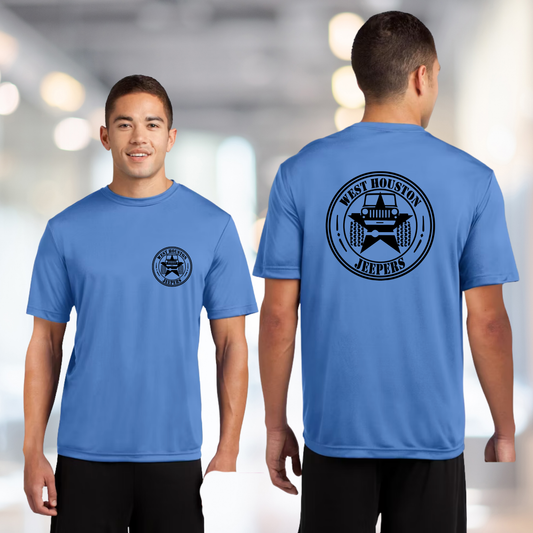 West Houston Jeepers (WHJ) Logo Shirt - Carolina Blue Sport-Tek PosiCharge Unisex Tee