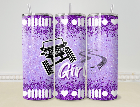 Jeeper Inspired Purple 20oz/30oz Skinny Tumbler / Cup OR Can Koozie