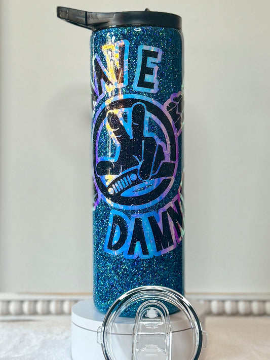 Wave Damn Blue and Black Glitter Epoxy 30oz Tumbler / Cup