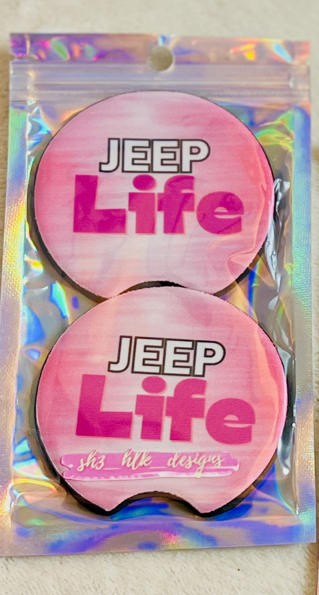 Jeep Life Inspired Car Coasters