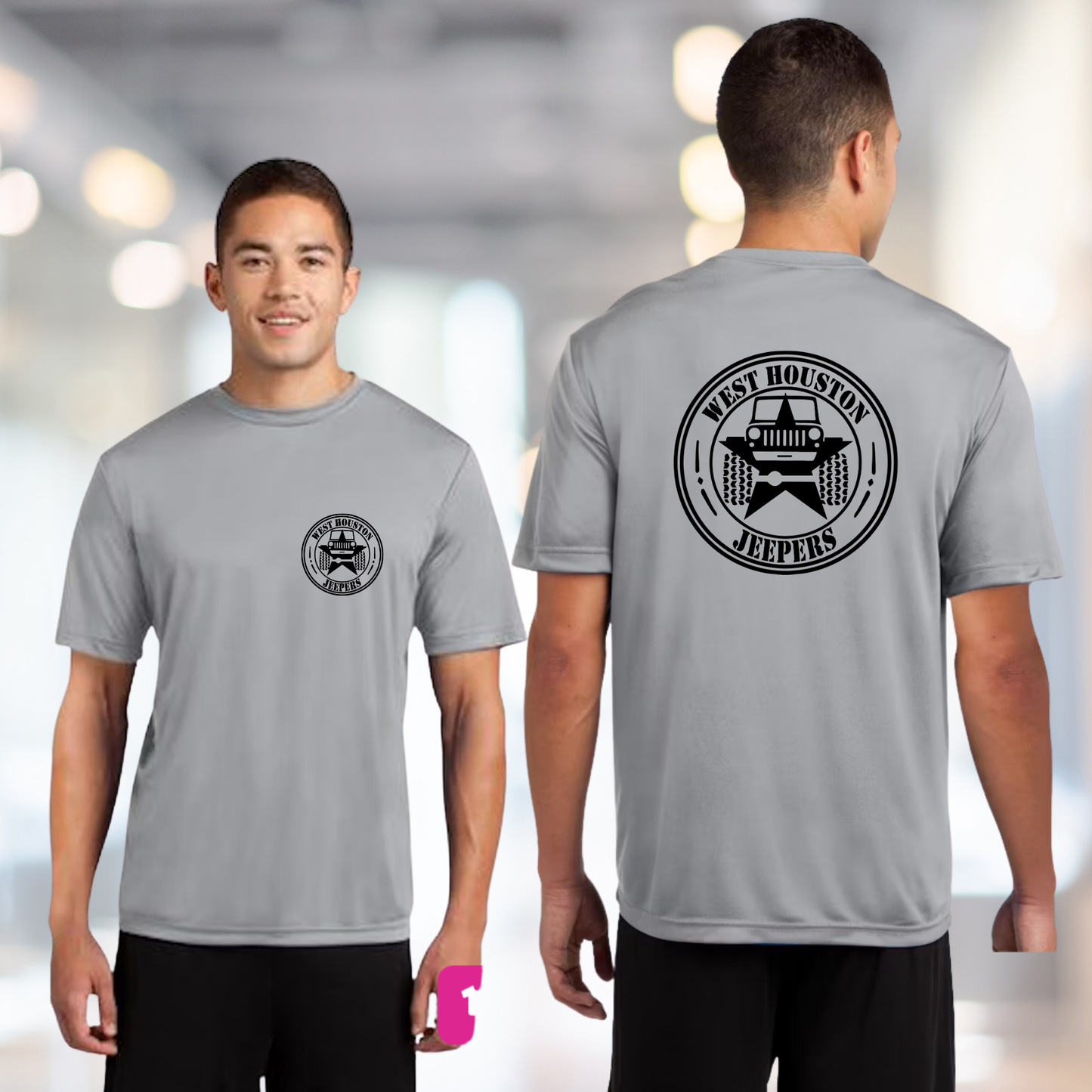 West Houston Jeepers (WHJ) Logo Shirt - Silver Sport-Tek PosiCharge Unisex Tee